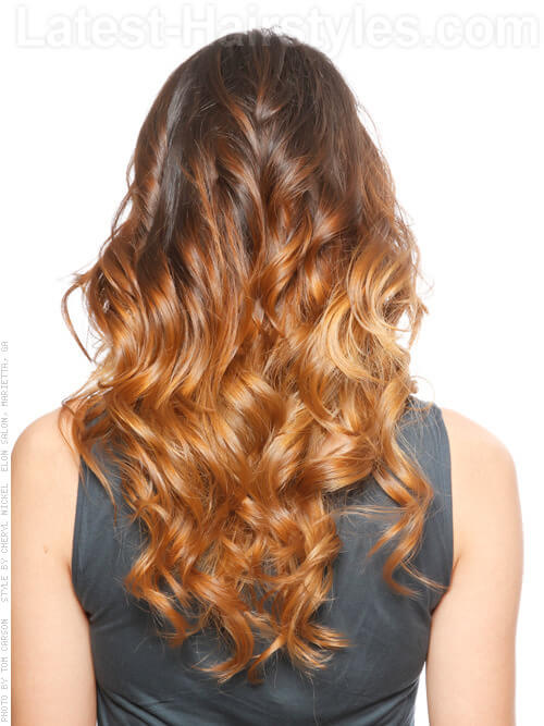 Soft Caramel Dream Ombre Hair Color Back View