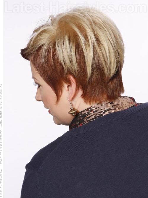 Blonde Pixie - Sideswept Blonde Professional Style - Back View