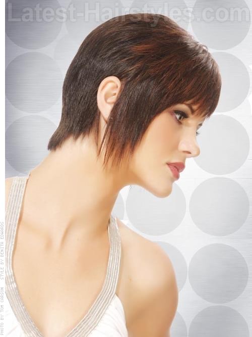 Shag Style Pixie with Red Highlights - Side View