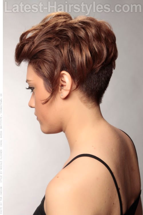 Short Asymmetric Haircut with Waves Side View