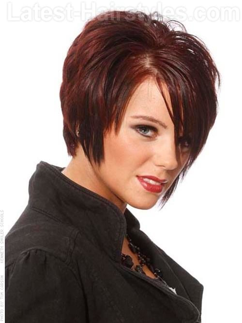 Short Hairstyle with Volume Layers and Fringe