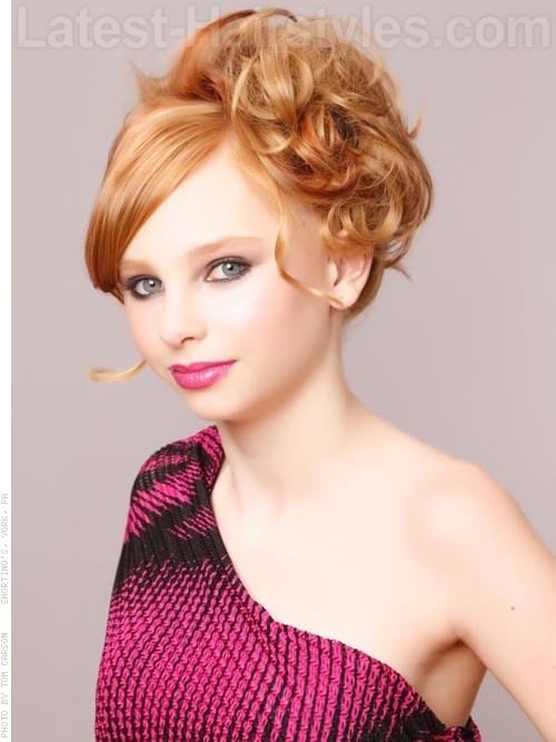 Pretty in Pink Adorable Loose Curly Updo