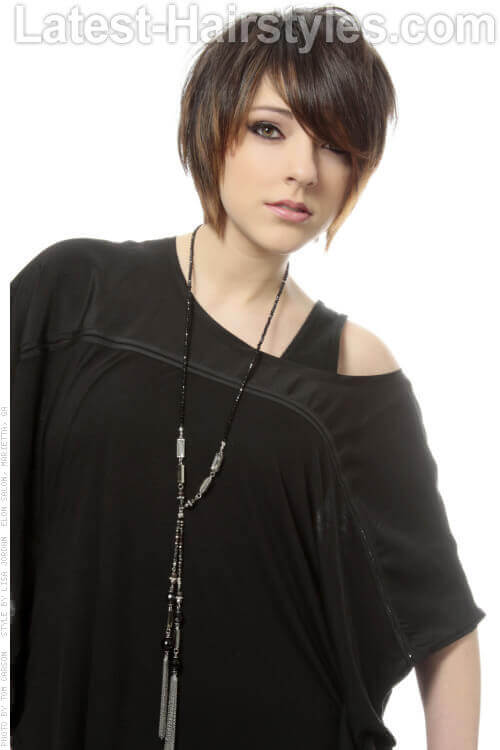 Short Hairstyle with Long Bangs