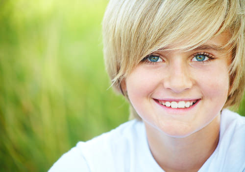 Blond boy with long layered hair - wide 6
