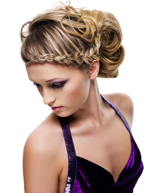 A gorgeous braided updo for long hair