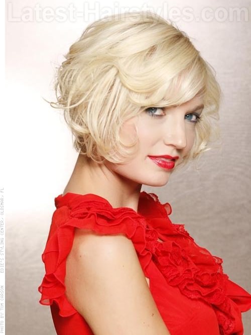 Curly Bob Pale Platinum Tousled Short Cut Angled Cut