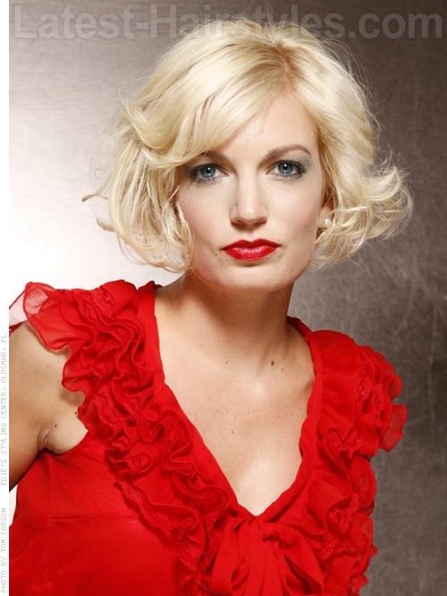 Curly Bob Pale Platinum Tousled Short Cut