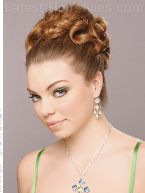 Grecian Lady Coiled Updo For Long Hair View 2