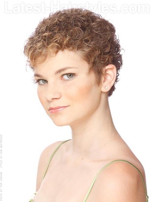 Another fabulous example of a naturally curly pixie! Hair is cropped ...