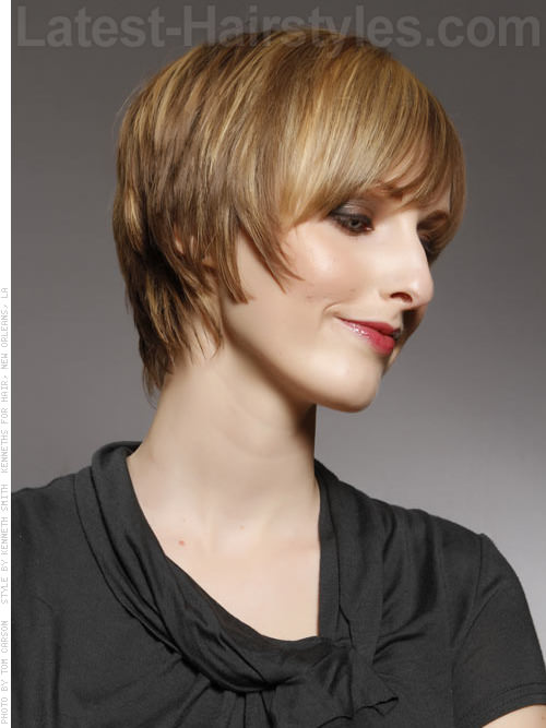 Short Sassy Shag with Longer Layers on Top - Side View
