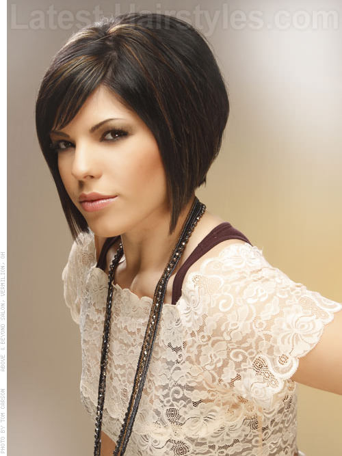 A Line Bob Short Hairstyles For Long Faces Tapered Front
