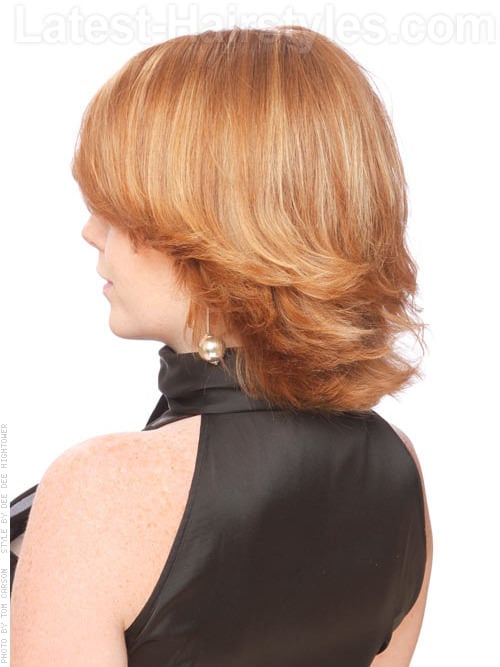 Flip Out Gorgeous Layered Auburn Style with Side Flip Back View