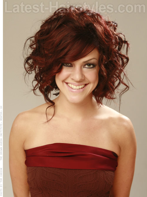 Sassy Red High Volume Curly Style with Long Front Pieces