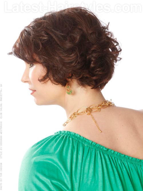 Bouncy Bob Naturally Curly Retro Look Side View