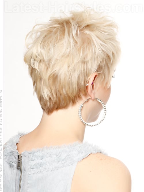 Messy Maven Blonde Cut Short Style Back View