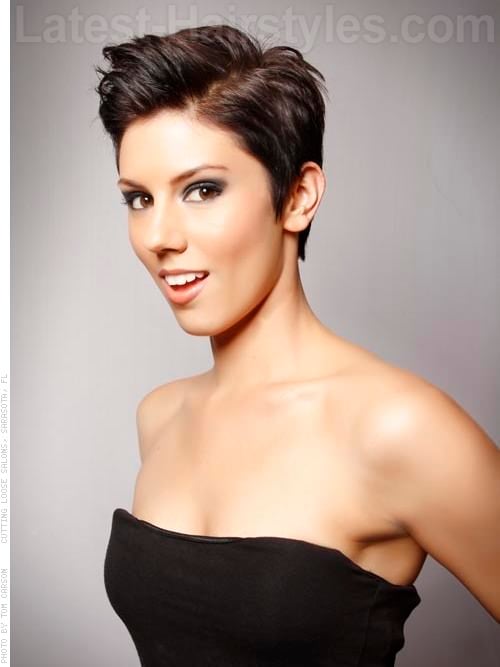 Short Pixie Haircut with a Side Part