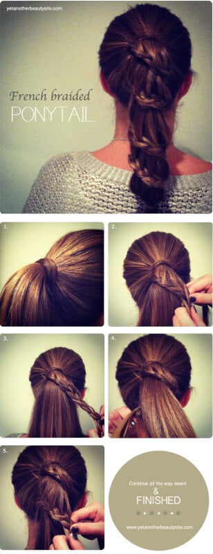 french braided ponytail hairstyle