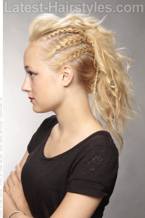 Braided Mohawk Hairstyle Side View