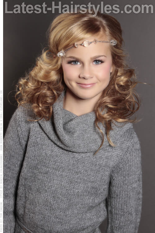 Long Curly Hairstyle with Headband