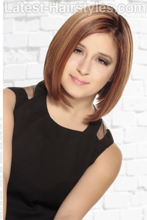 Short Hairstyle with Beveled Ends