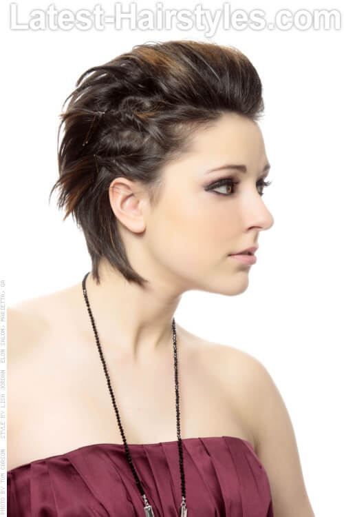 Short Hairstyle with Braids and Texture Side View