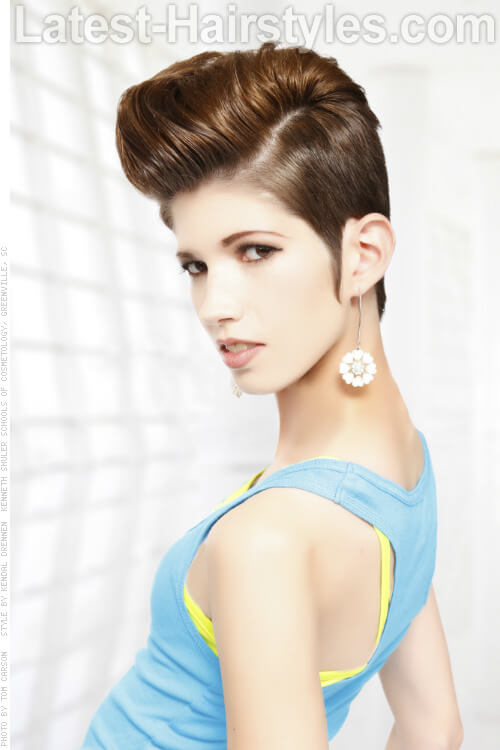 Short Pompadour Hairstyle with Volume