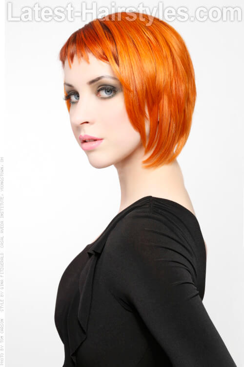 Short Undercut Hairstyle with Orange Color