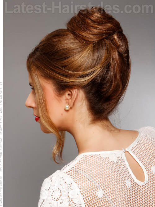 Simple French Twist Bun Hairstyle Back View