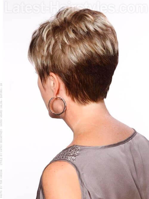Perfect Pixie Blonde Highlights Back View