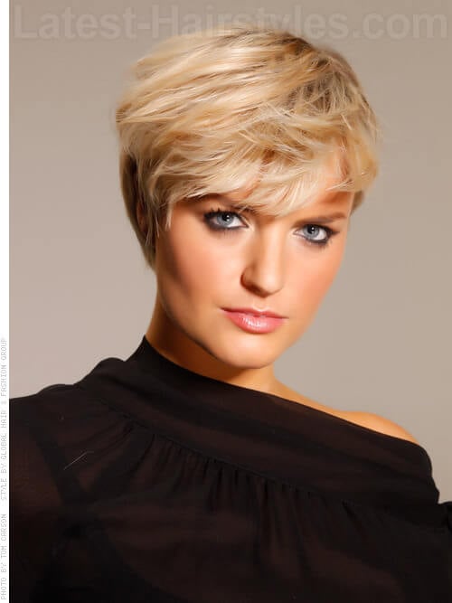 Pure Blonde Bangs Short Hairstyle For Older Women