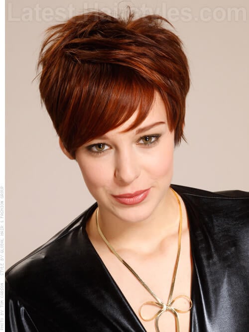 Spiked Up Short Hairstyle For Older Women