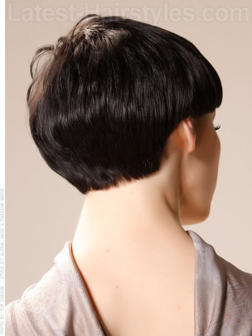 Bowl Me Over Sweet Simple Pixie Hairstyle Look Back View