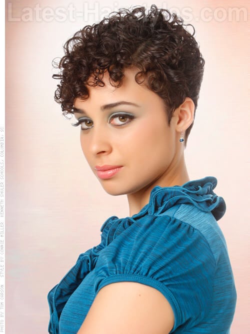 Cropped Curls Short Cute Pixie Hairstyle