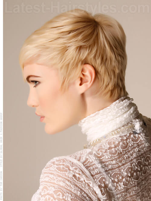 Golden Fur Platinum Blonde Look Side View