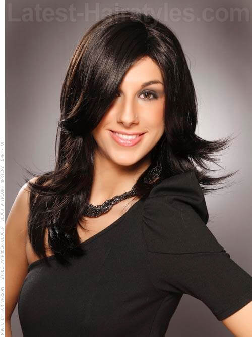 Long Black Brown Hair Style with Layers