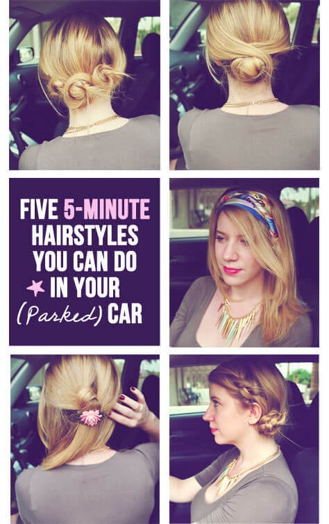 Super Quick and Easy Hairstyles You Can Do in Your (Parked) Car