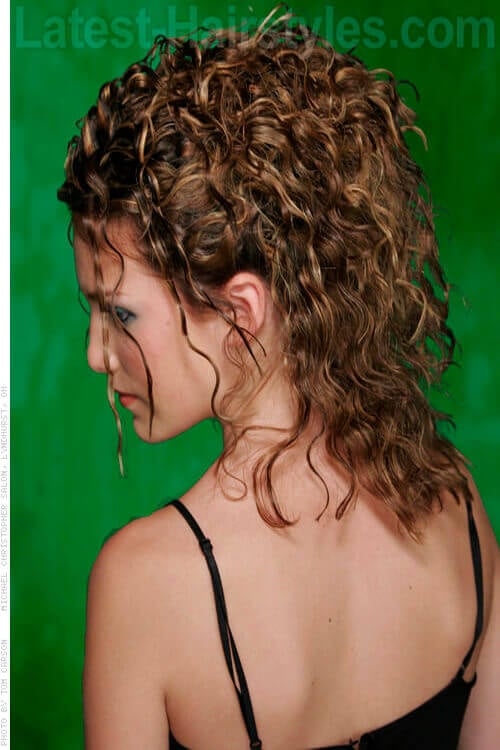 Curly Partial Updo Back