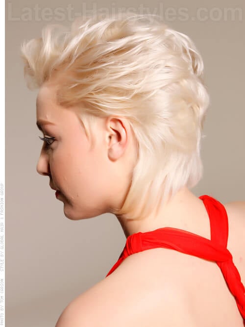 Sultry Siren Cute Swept Back Blonde Look Side View