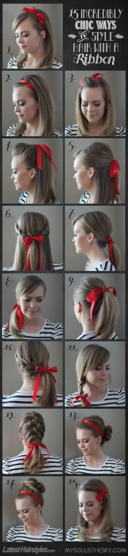 15 Incredibly Chic Ways to Style Hair With a Ribbon