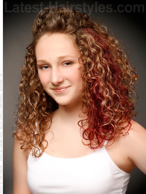 Cool Hairstyle 2014 Curly Dark Brown Hair With Red Highlights