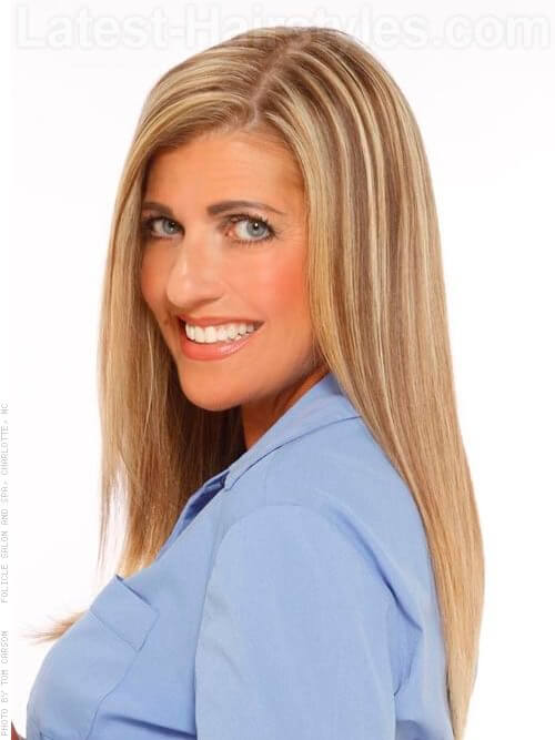One Length Dense Two Toned Straight Hairstyles