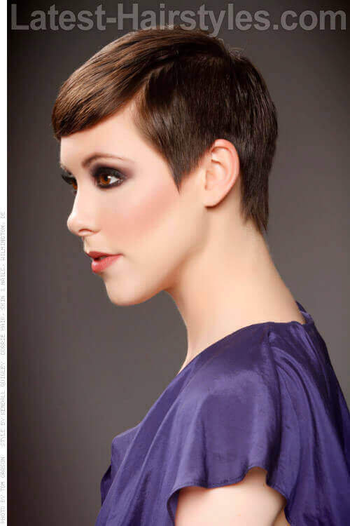 Short Pretty Pixie Hairstyle Side View