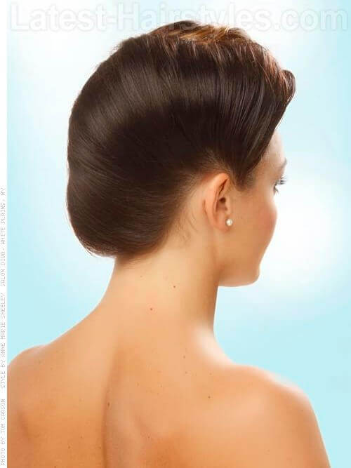 All Combed Over Stylish Formal Look with Bangs Rear View
