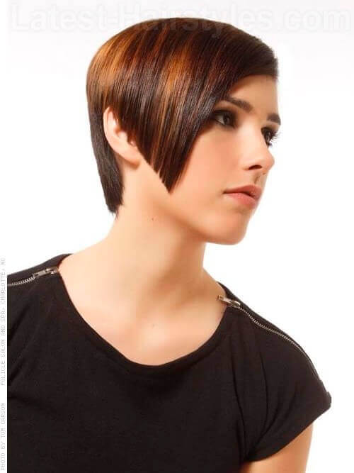 Shiny Asymmetric Short Haircut For Women