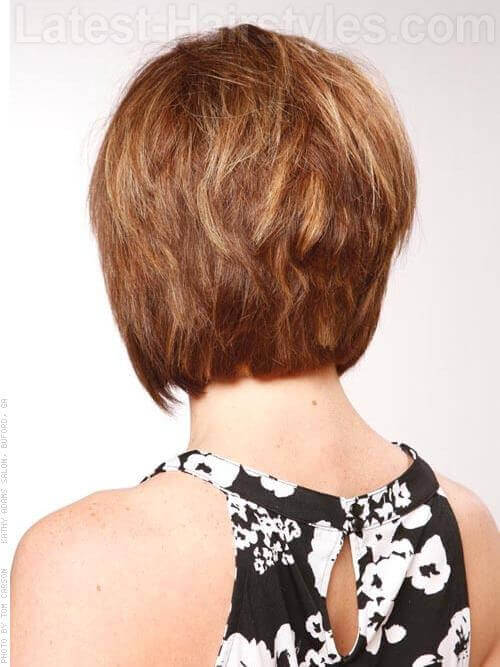 Piecey Stacked Short Haircut Back View
