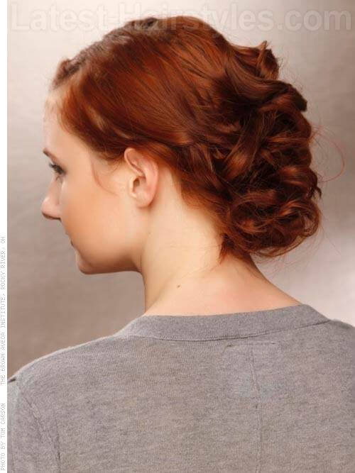 Deconstructed Fishtail Braid Updo Back