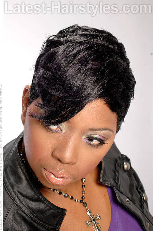 Black Swirl Short Style for a Black Woman