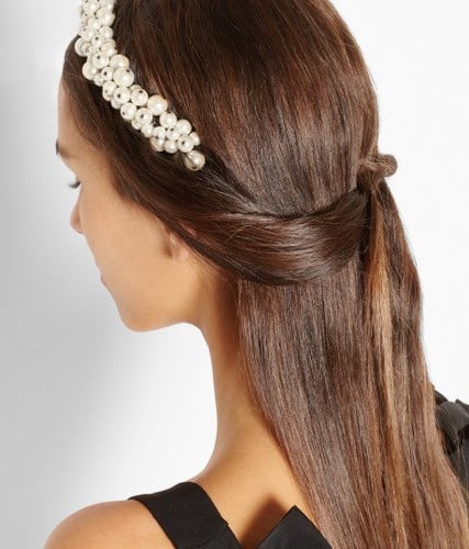 Maison Michel Astrid faux pearl headband