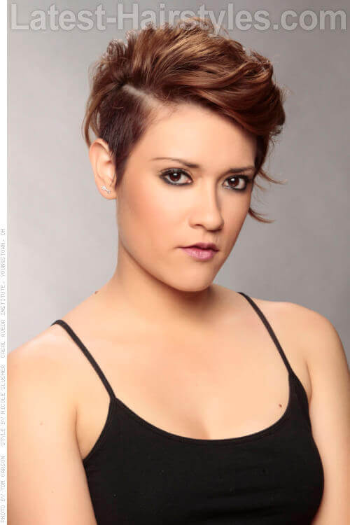 Asymmetrical Shiny Pixie Cut