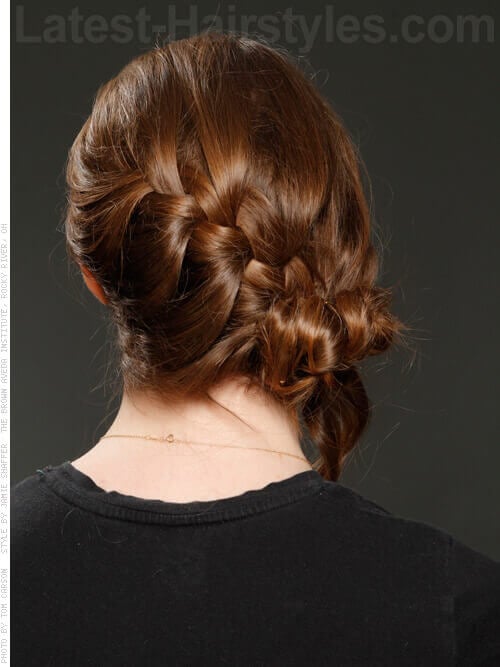 Loose French Braid Bun Back View